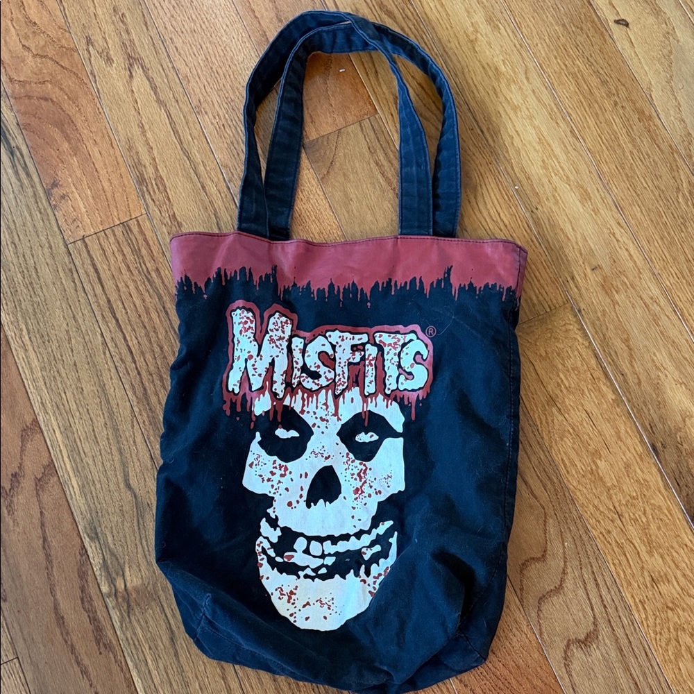Hot Topic Black and Red Misfits Tote Bag